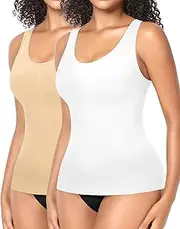 [YARRCO] Women's Shapewear Tank Top Shaping Camisole Tops Tummy Control Vest Seamless Slimming Compression Tops