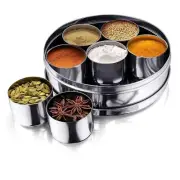 Steel Masala Dabba 7 Compartments Spice Container Masala Box Storage