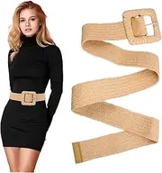 [Yardenfun] Woven Dress Waist Belt for Women Comfortable Elastic Braided Pants Accessory Flexible Sizing for Fashionable Look Durable Design for Various Outfits