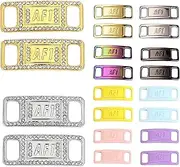 [HENGBIRD] Af1 Metal Tag, Elastic Shoelaces Buckle, Quick Laces with High-Quality Metal, Shoe Accessories Decoration for Trainers, Laces, White, Pack of 10 Pairs, silver, M