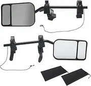 MagiDeal Extended Towing Mirrors Universal Clamp on Clip on Side Mirror Extensions Tow Mirrors with Extenders for Trailer Vehicle