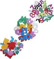 HORIALENCE Eva Gold Glitter Letters 200 Boys and Girls' Educational Sticker Letters Numbers Geometric Shapes Bulletin Board Decor