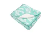 Playgro Fauna Friends Reversible Cot Baby Nursery Blanket Mint White 0m+