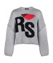 Logo round-neck pullover One size Gray