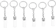 SUPVOX 6pcs Tiny Glass Vials Keychain Pendant Decorative Empty Perfume Bottles for Essential Oils and Versatile Travel Storage for Aromatherapy and Everyday Use