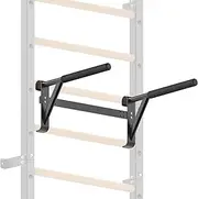 'Kipika Gymnastic Stall Bar - 2''x2'' Swedish Ladder with 1'' Hole, Wall Mounted Pull-up Bar Ladder Suspension Trainer, Solid Wood Grips Gymnastics Training Bar for Home, Wall Gym, School'