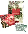 Holiday Tablecloth Benson Mills 52 x 70" Fabric NIP + Glass Xmas Tree Candy Dish