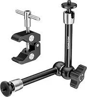 NEEWER Clamp with 1/4" and 3/8" Thread and 9.8 inches/25cm Adjustable Magic Arm with 1/4" Screws for Flash/LED Light/Microphone/Monitor, Compatible with SmallRig Cage, Load Up to 4.4lb - ST25C