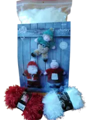 KNITTING KIT - King Cole 9029 - TINSEL CHRISTMAS TOYS - Pattern, Yarn, Stuffing