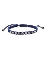 Lagos Men's Sterling Silver Anthem Caviar Bead Navy Blue Macrame Bracelet - Exclusive