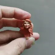 Painted 1/18 Scale The Long Hair Beautiful Girl Head Sculpt Fit 3.75" Figure