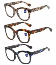 3 Pack Men Women's Round Blue Flower Leopard Reading Glass +1.0 1.5 2.0 2.5~+6.0