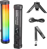 Magnetic Handheld Tube Lights, 0.6ft Small LED Video Light Wand, 2600mAh Rechargeable Battery, 2500-9900K Dimmable 360° Full RGB Light Bar Photography Vlog TIK Tok CRI 96+