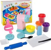 KOMBIUDA Early Learning Toy Set 3D Plasticine Pasta Maker Boys and Girls Cooking Toys Mud Noodle Machine Moulds