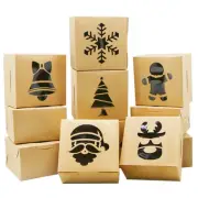 24 Pieces Christmas Cookie Boxes Christmas Bakery Box with Window for Pastrie...