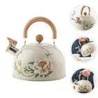 3L Teapot Water Kettle Floral Enameled Tea Jug Coffee Pot Gas Induction Cooker