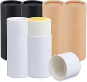 NICENEEDED 6 PCS 62g Twist Up Lip Balm Tubes, Empty Lip Gloss Balm Holder, Kraft Paper Rotatable Deodorant Containers for DIY Homemade Lipsticks, Chapsticks and Homemade Solid Perfume