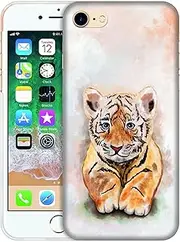 Glisten - iPhone SE 3 2022 Case, iPhone SE 2020 Case, iPhone 7/8 Case - Cute Baby Tiger Design Printed Cute Hard Snap on Protective Designer Back Phone Case for iPhone 7/8 / SE 2 / SE 3.