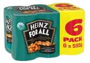 Heinz Beanz Baked Beans in Tomato Sauce Can 6 x 555g