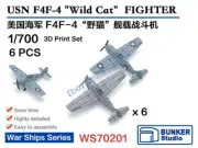 BUNKER WS70201 1/700 USN F4F-4"Wild Cat” FIGHTER 3D Print Set 6pcs