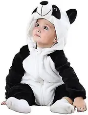 Unisex Animal Costume Flannel Hooded Romper Jumpsuit 19 24 Months Panda
