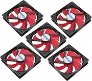 5Pcs 12cm Waterproof Power Cooling Fan, Low Noise Power Supply Cooler, PC Chassis Fan Heat Sink for Computer, 12V