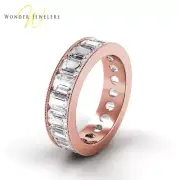 7.5ctw Emerald Diamond Channel Set Eternity Band 14K Rose Gold (H-I/VS2-SI1)