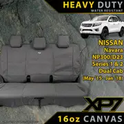 Nissan Navara Series 1 & 2 XP7 Heavy Duty Canvas Rear Row Seat Covers (In Stock)