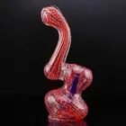 5" Handmade Deep Red Swirl Bubbler Sherlock Tobacco Smoking Bowl Pipes