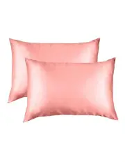 [Royal Comfort] Mulberry Soft Silk Hypoallergenic Pillowcase Twin Pack 51x76cm in Blush