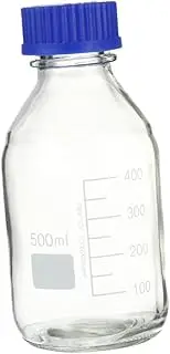 TEMPNAP 1Pc Glass Bottle with Calibration Sample Bottle for Laboratory Use and Polished Design Prevents Liquid Spatter for Chemical Experiments