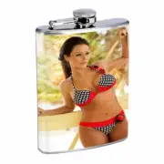 New Jersey Pin Up Girls D6 Flask 8oz Stainless Steel Hip Drinking Whiskey
