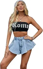 [Expeum] Jeans Pants Trousers Denim Women's Commuting Elegance High Waist Washed Fleece Edge Perforated Loose and Slim Denim Shorts