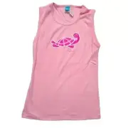 Vintage Paul Frank Womens Tank Top, Tonal Turtle, Large Print, Pink, Small