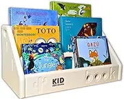 Kid Zen Mama Kids Bookshelf – 3-Tier Montessori Bookcase, Small Storage for Toddlers, Lightweight, BPA-Free HDPE, Rounded Edges, Tool-Free Assembly, Easy to Clean, Perfect for Nursery and Playroom