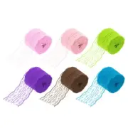 6 Roll 1.8 Inch 11 Yard Lace Ribbon Floral Pattern Colorful Lace Trim Ribbon