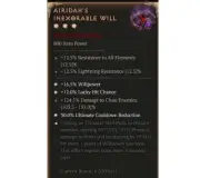 Diablo 4 S8 Airidah's Inexorable Will 3GA 897 Unique Ring Druid Gear Equipment