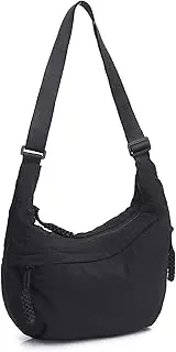 [IKYWT] White Crescent Crossbody Bag for Women, Lightweight Foldie Crossbody Travel Bag, Half Moon Hobo Shoulder Bag