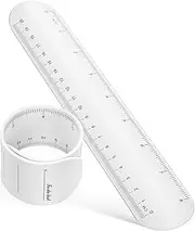 SEWACC 2pcs Erasable Task Wristband Reusable Silicone Slap Bracelet with Ruler Design for Quick Measurements Writable for Taking for Daily Reminders