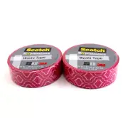Scotch Expressions Pink Washi Tape Quatrefoil 2 Rolls Sealed