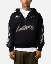 [LOITER] Loiter Rave Rhinestone Hoodie Black - Size M M Black