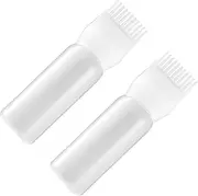 Baluue 2pcs Hair Salon Comb Clipper Spray Oil Comb Applicator Pump Travel Bottles Mist Root Comb Applicator Hair Bottle Serum Dropper Hair Oil Bottle Perm Liquid Medicine Bottles White