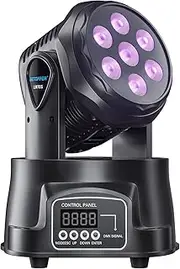 BETOPPER Moving Head Light, 7x8W RGBW DJ Lights LED Lights Sound Activated Stage Lights Wash Lights DMX 512 Strobe Lighting for Parties, Live, DJ Show, Club Bar, Disco, Wedding
