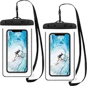 Pack of 2 Black Waterproof Mobile Phone Case Underwater, Waterproof Swimming Neck Cover Mobile Phone Case, Waterproof Phone Case, Water Case for Diving, Beach Essentials Outdoor Water Sports