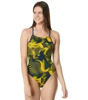 speedo endurance Women's Fusion Vibe Crossback One Piece Swimsuit size 20 small