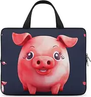 Laptop Case Sleeve Shockproof Computer Carrying Bag Red Cute Piggy Laptop Bag Tote Lightweight Notebook Case Cover Traveling Briefcase Handle Bags for Travel Business 17inch, Red Cute Piggy, 17inch