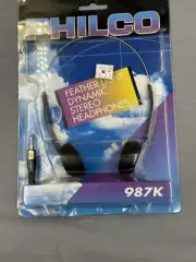 Vintage Philco Dynamic Stereo Headphones 987K Black Feather Light Kmart New