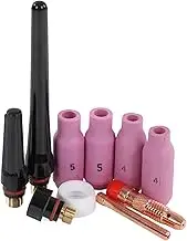 Plasma Cutter Accessories Kit with Ceramic Nozzle, Back Caps, and Connectors, Plasma Cutter Tips for Welding Torch