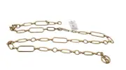 Gold Metal Chain Belt Paperclip Link Steve Madden NWT Long Sz L Necklace