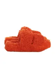 Celine Fur Slides Triomphe Open Slide in SHEARLING 40,41 Orange